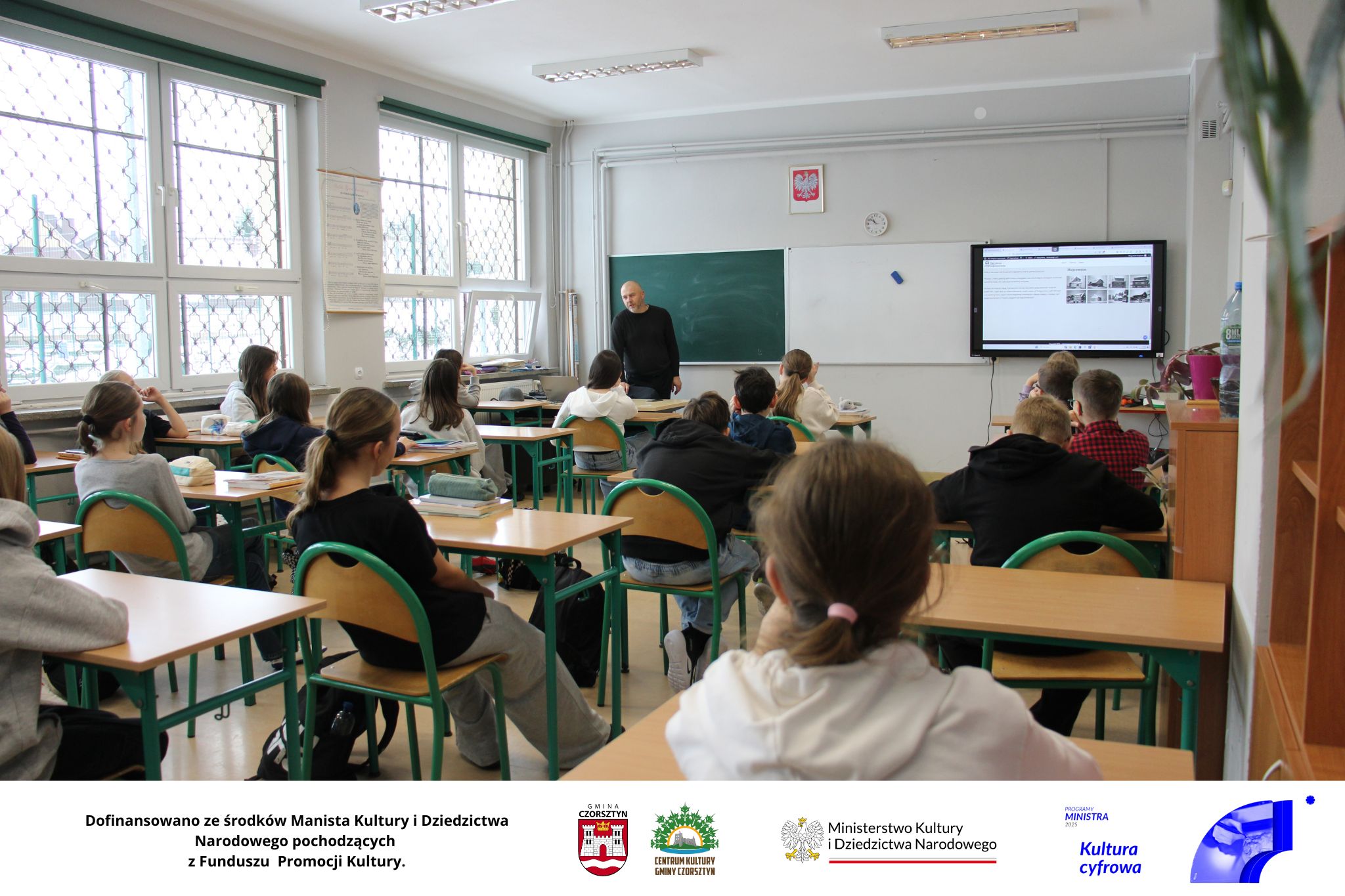 Warsztaty edukacyjne dla uczniów klas 4–6, realizowane w ramach zadania „Ocalić historię zatopionej wioski – Etap I: digitalizacja i udostępnienie archiwalnych zdjęć Starych Maniów