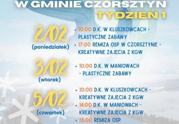 FERIE ZIMOWE 2026 W GMINIE CZORSZTYN